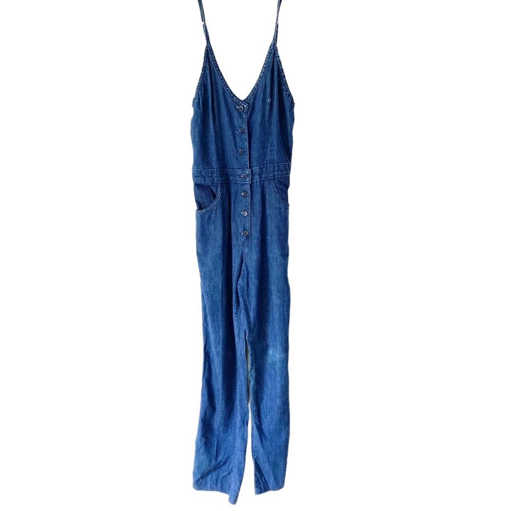 Landlubber Vintage Iconic 70s Denim Jean Bib Overalls disco size small